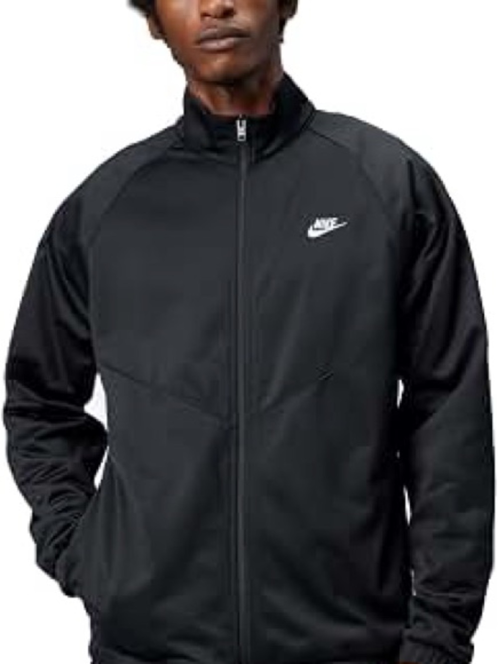 Nike Black Performance Full-Zip Jacket with White Swoosh